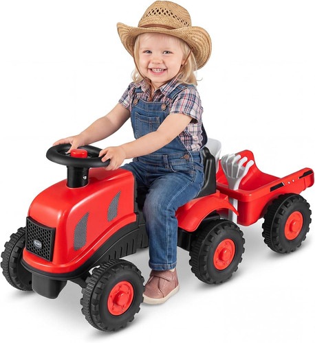 Kids ride tractor with - kids, on