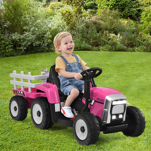 Kids ride tractor trailer - on,