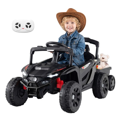 Kids ride tractor with - kids,